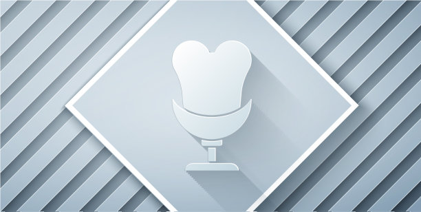 剪纸扶手椅图标孤立在灰色图片下载