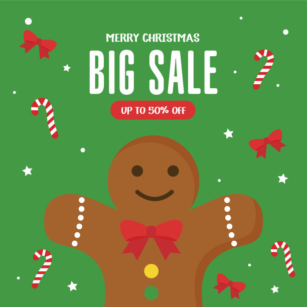 有姜饼和糖果的圣诞特卖会图片下载