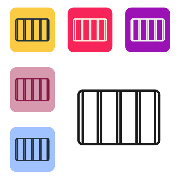 黑色线调色板指南图标孤立在白色背景上。模块化的网格。设置图标的颜色方形按钮。向量图片下载