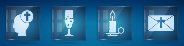 人的头与基督教十字酒杯图片下载