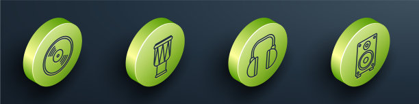 设置等距乙烯鼓唱片耳机和图片下载