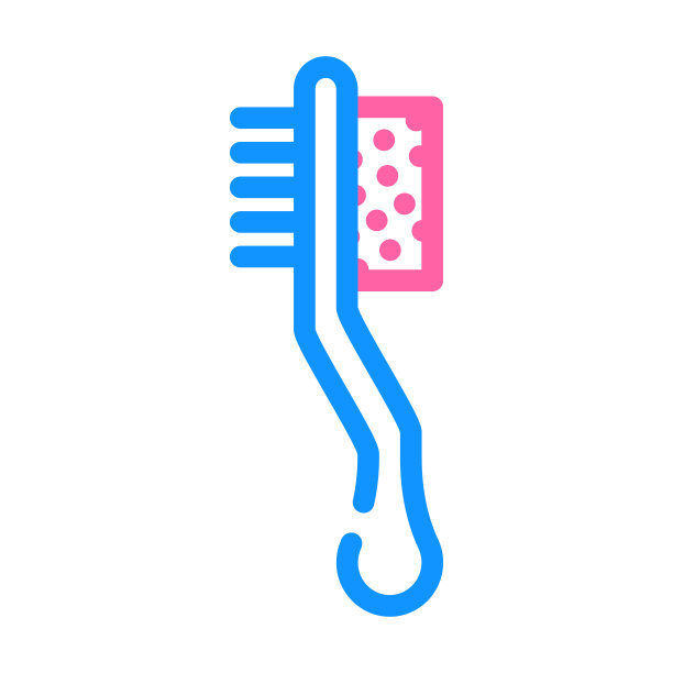 刷子和老茧去除颜色图标矢量插图图片下载