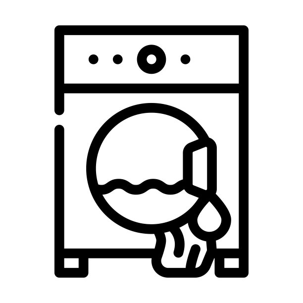 洗衣机维修线图标矢量插图图片下载