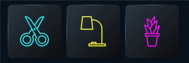 在花盆和台灯上设置线剪图片下载