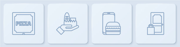 订线披萨在纸板箱网上订购图片下载