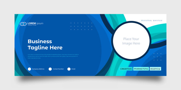 创意横幅模板与地方的照片和对角线设计元素。图片下载