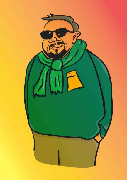 一个微笑的人的卡通插图图片下载