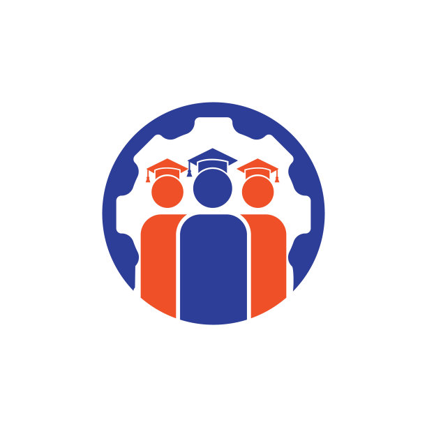 学生齿轮矢量标志模板。图片下载