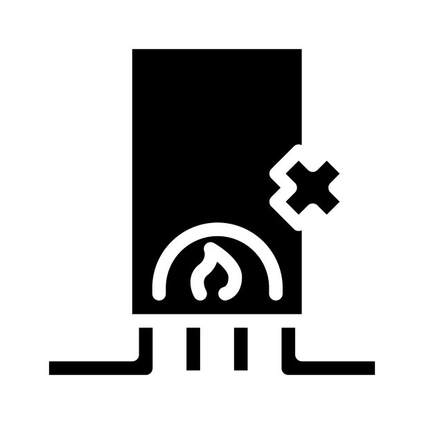 供暖系统维修字形图标矢量插图图片下载