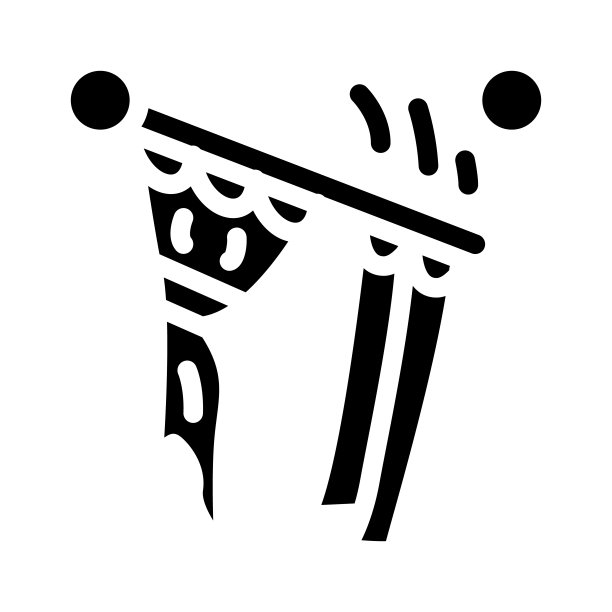 丈夫为小时安装飞檐字形图标矢量插图图片下载