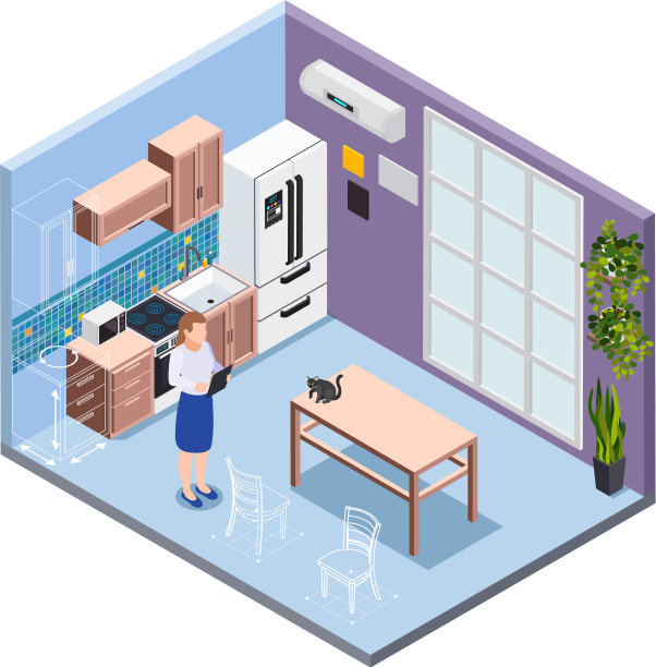 厨房等距内部图片下载