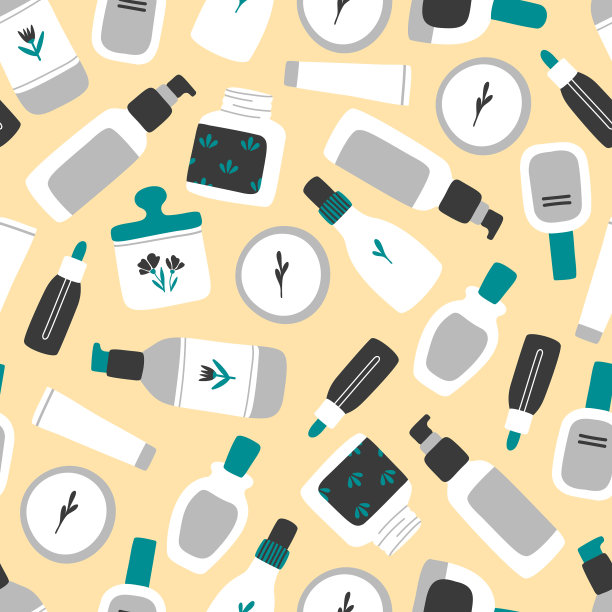 有机化妆品和卫生产品无缝图片下载