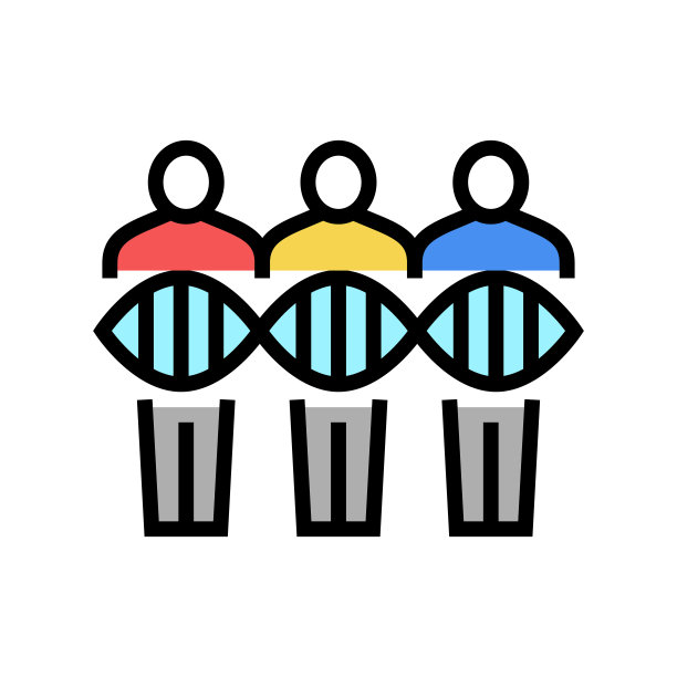 人遗传颜色图标矢量插图平图片下载