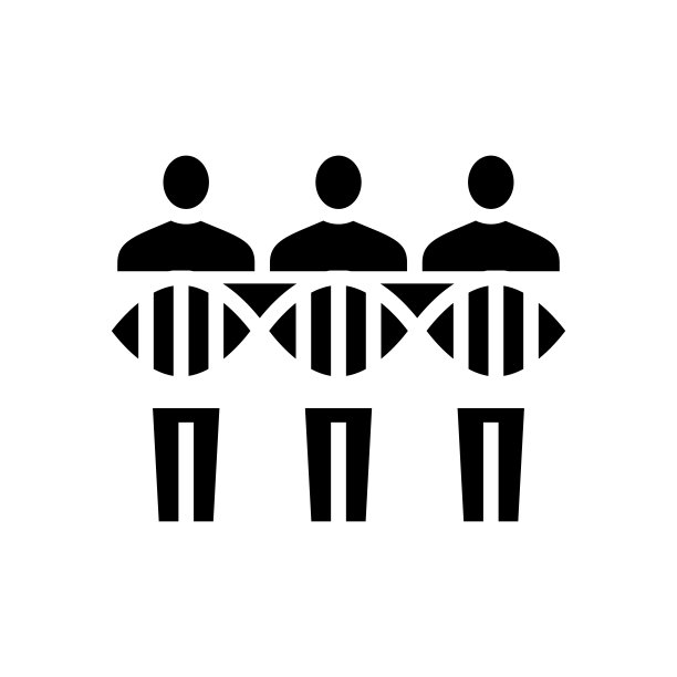 人遗传字形图标矢量插图平坦图片下载