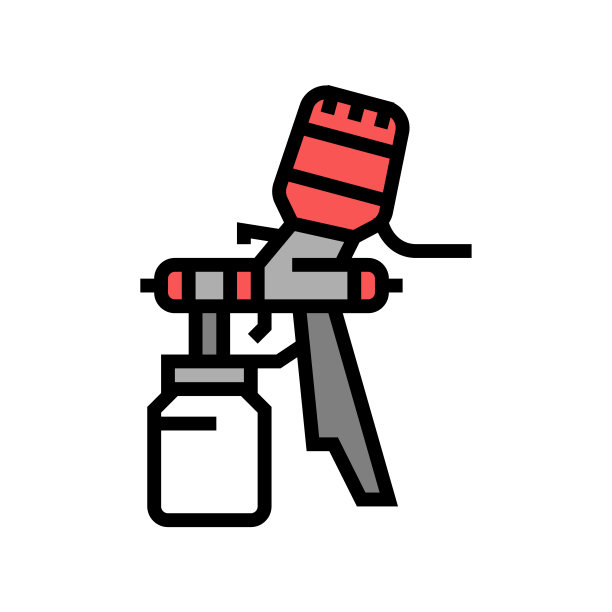 绘图工具从空气压缩机颜色图标矢量插图图片下载