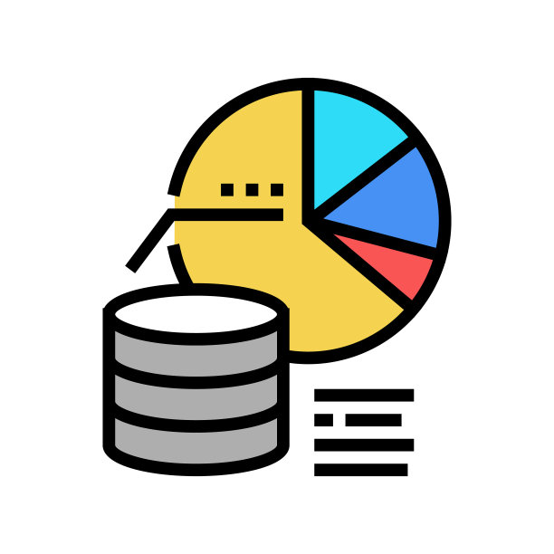 可视化数字处理彩色图标矢量插图图片下载
