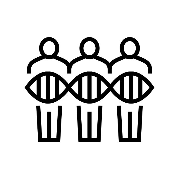 人遗传线图标矢量插图平图片下载