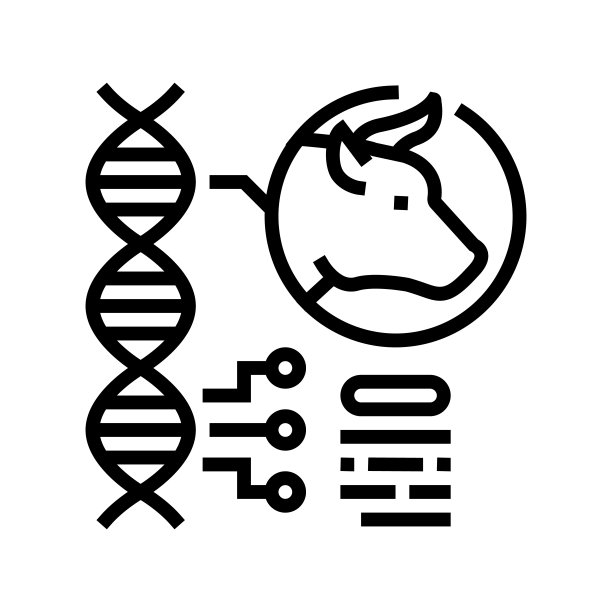 动物遗传线图标矢量插图平坦图片下载