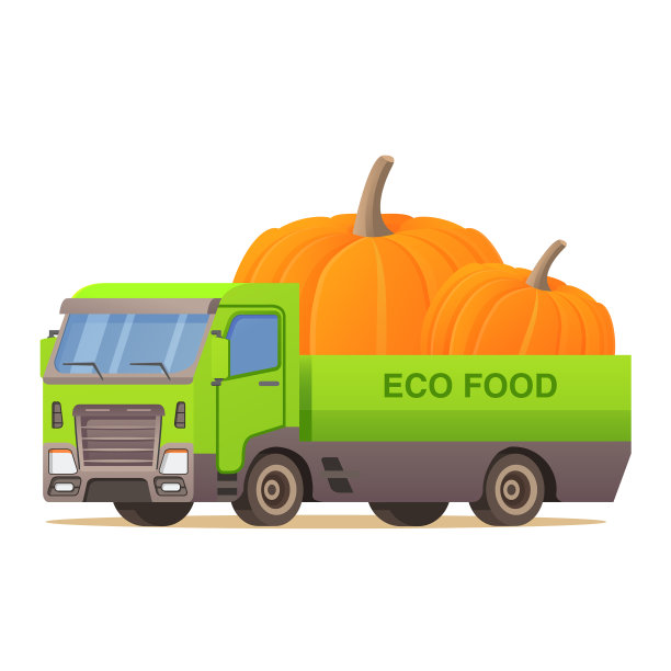 送食品的卡车南瓜秋收图片下载