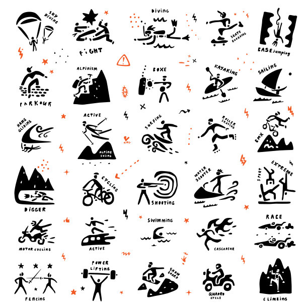 极限运动图标，涂鸦图片下载
