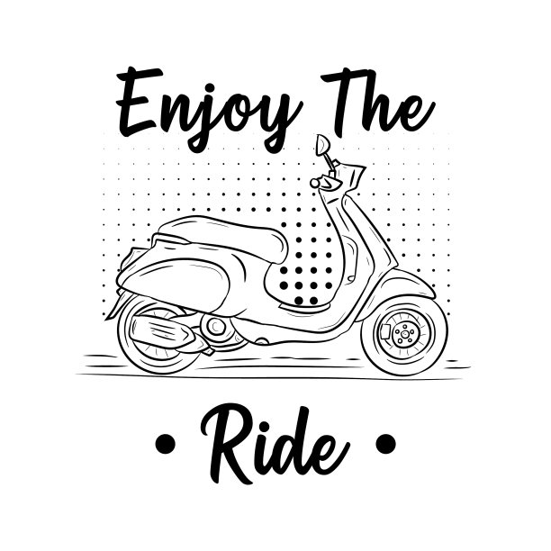 手绘经典摩托车与复古风格图片下载