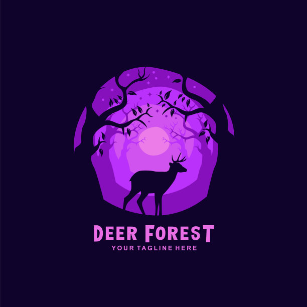 鹿林标志采用平面设计图片下载