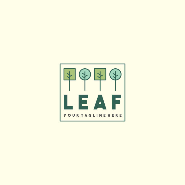创意简单的树叶标志设计图片下载