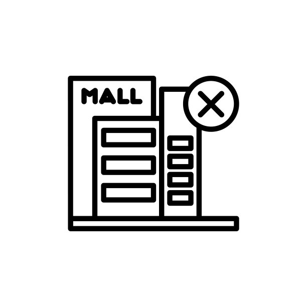 没有商场轮廓图标冠状病毒的白色图片下载