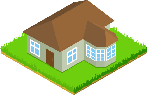 郊区住宅图标等距风格图片下载