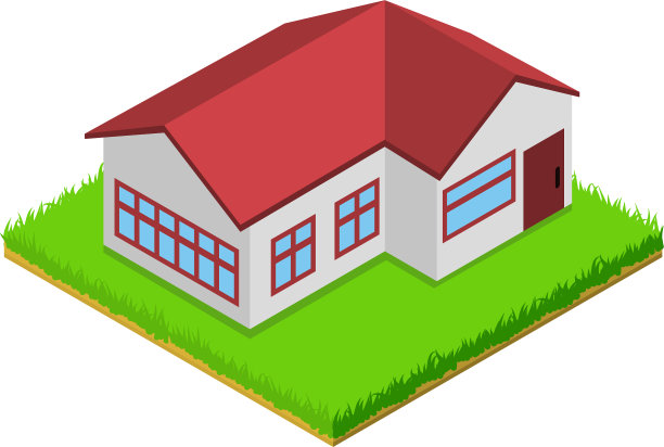 乡村别墅图标等距风格图片下载