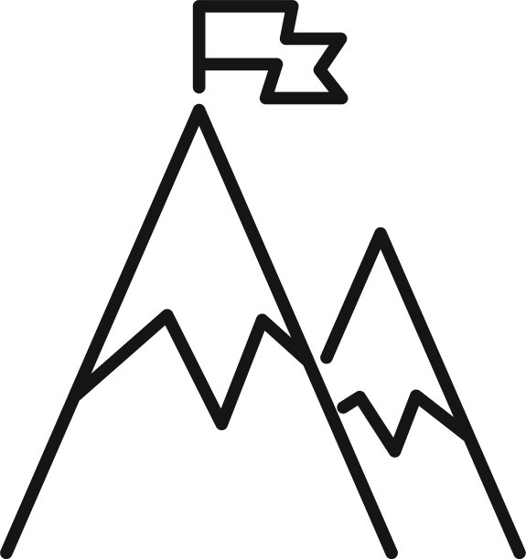 山脉探险图标轮廓风格图片下载