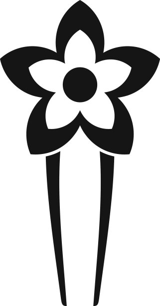 装饰发夹图标简约风格图片下载