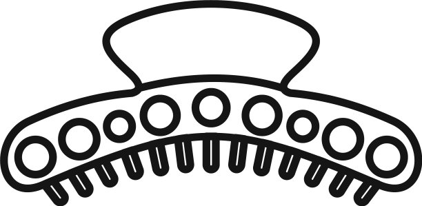 夹发夹图标轮廓样式图片下载