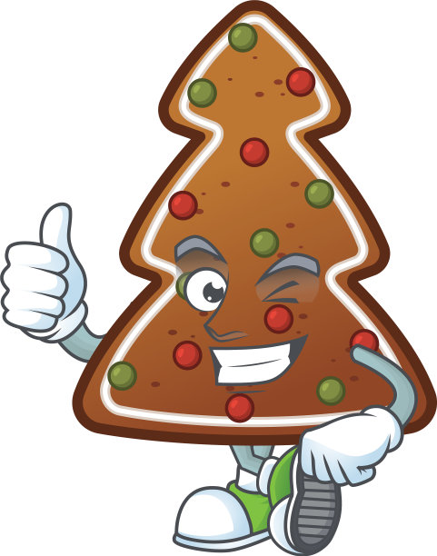 吉祥物姜饼树竖起大拇指图片下载