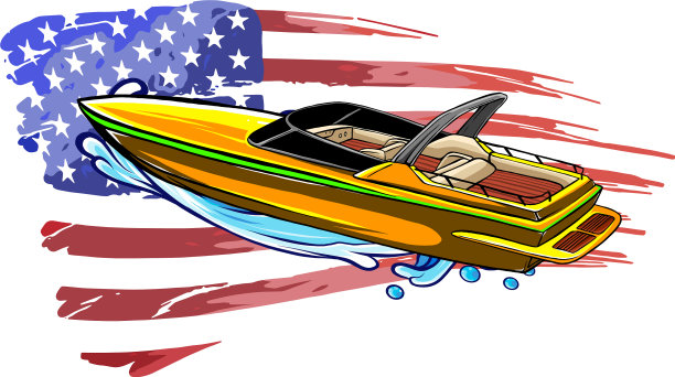 游艇以摩托艇的速度在游弋图片下载