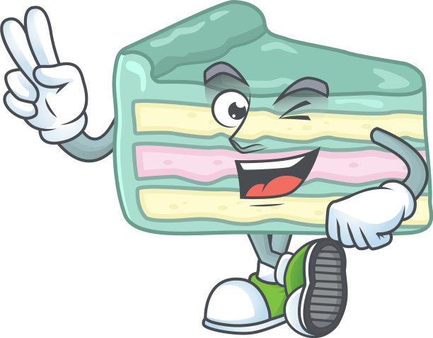 两个手指的香草片蛋糕吉祥物图片下载