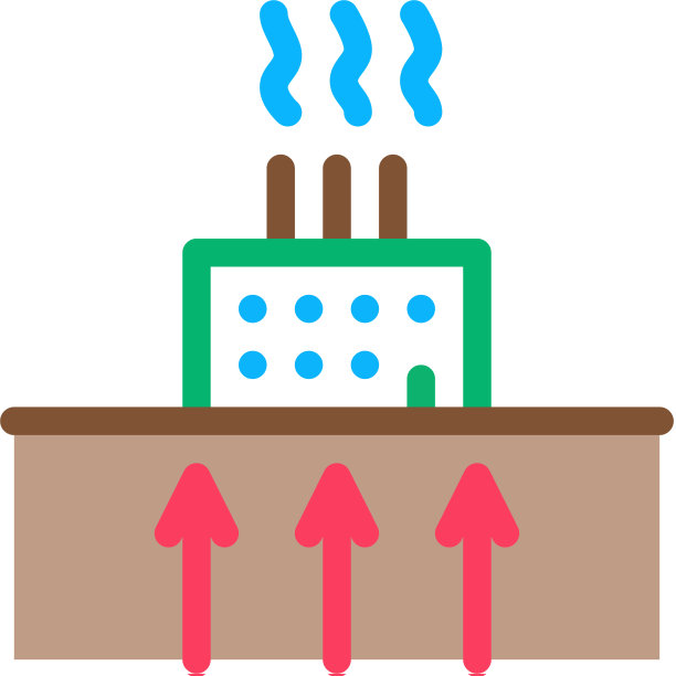 地热采暖工厂图标轮廓图片下载