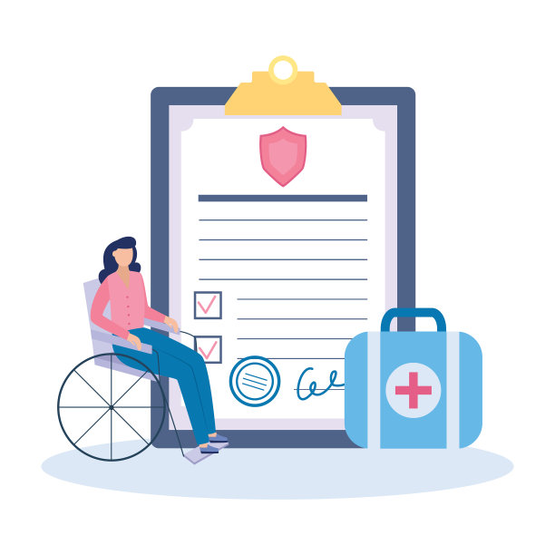 健康保险横幅上写着受伤妇女的照片图片下载