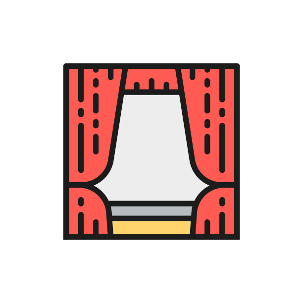 窗帘窗帘装饰，单色线条图标图片下载