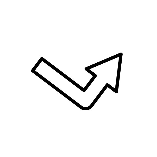 右转箭头线图标设计模板图片下载