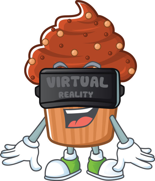 一个卡通吉祥物巧克力纸杯蛋糕享受游戏图片下载