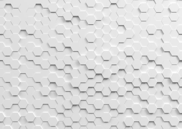 白色六边形背景与几何结构图片下载