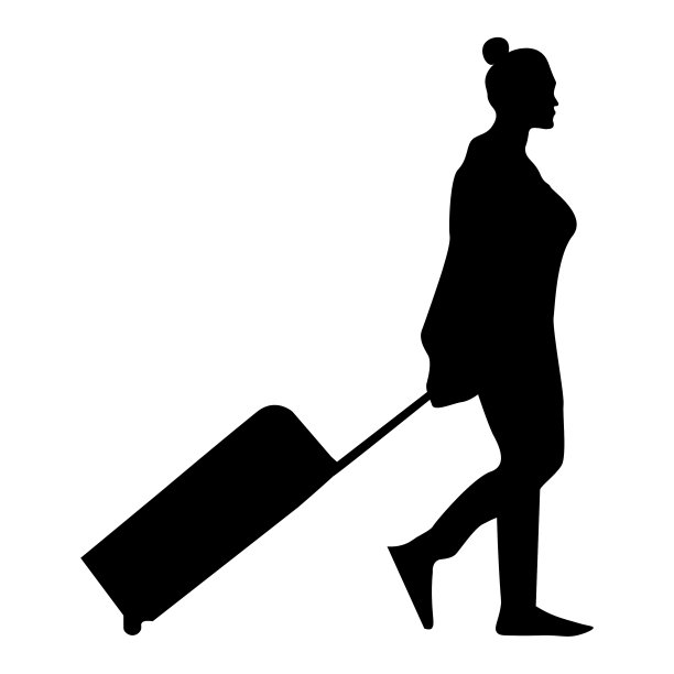 带着行李的女旅行者图片下载