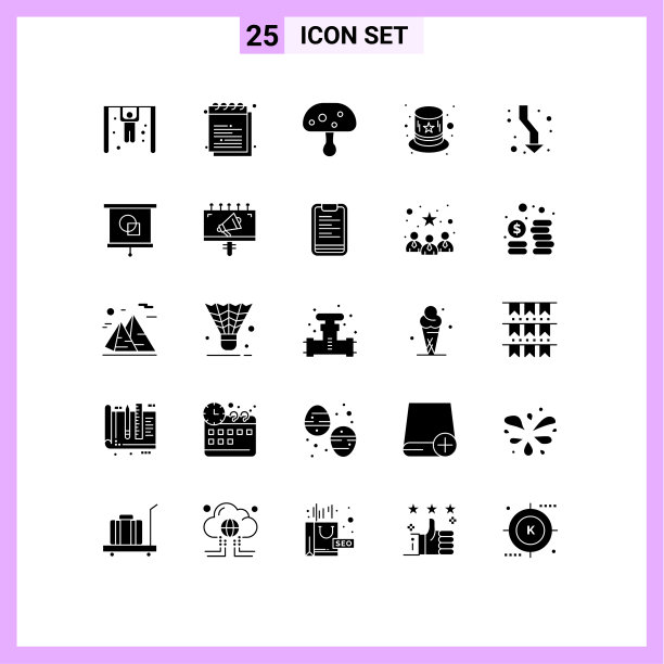 股票图标包25行符号和符号图片下载