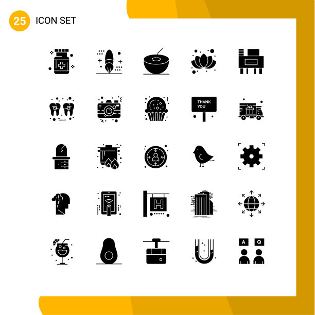 25固体字形概念的网站移动和图片下载