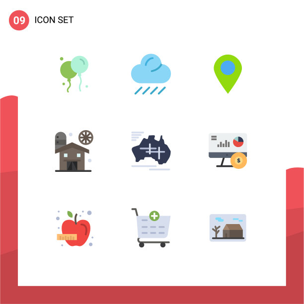 9 .平面色彩概念的网站，移动和应用程序图片下载