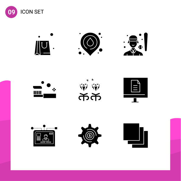 9个适用于网络和移动的通用实体符号图片下载