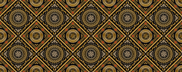 古董的模式。东方卡片和封面背景图片下载