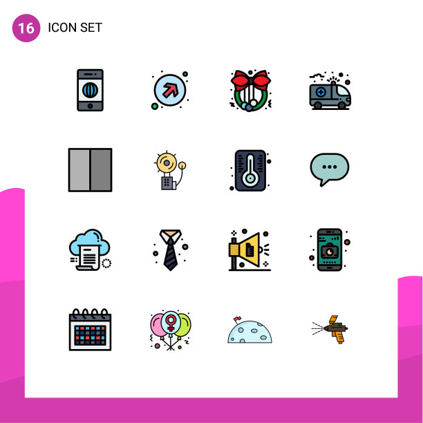 组16平色填充线标志和图片下载