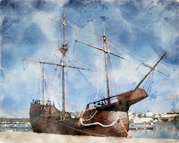 卡拉维尔的水彩画图片下载